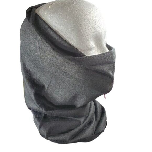 Face Mask Scarf Neck Gaiter Black Head Wrap Seamless Tube Bandanas - Picture 1 of 10